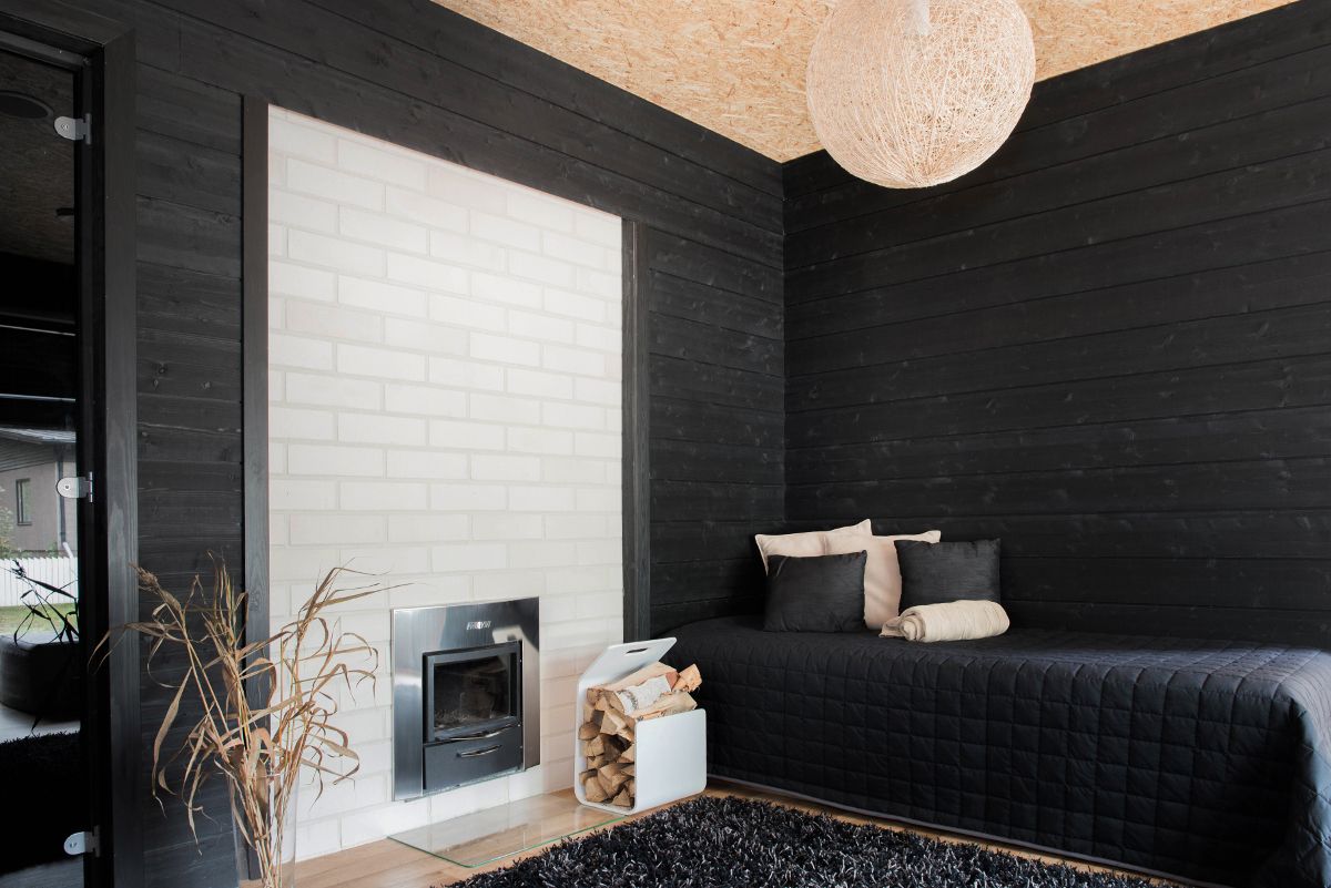 Painel STRUKTUURI 15x176mm (Abeto - Preto) - Pacote de 5 peças - Nordicasas